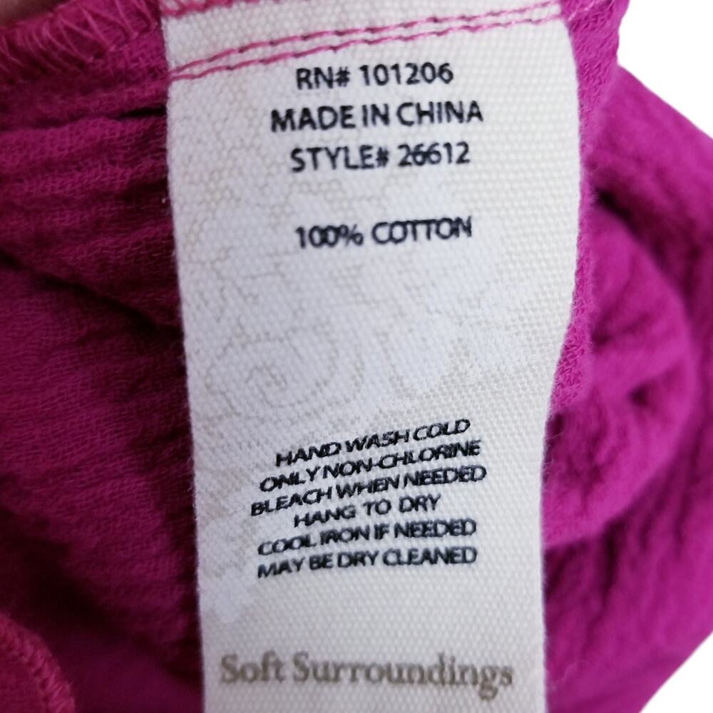 Soft Surroundings Women's Size XL Pink Siesta Key Layered Gauze Tunic Top S - Picture 7 of 7